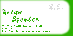 milan szemler business card