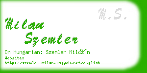 milan szemler business card